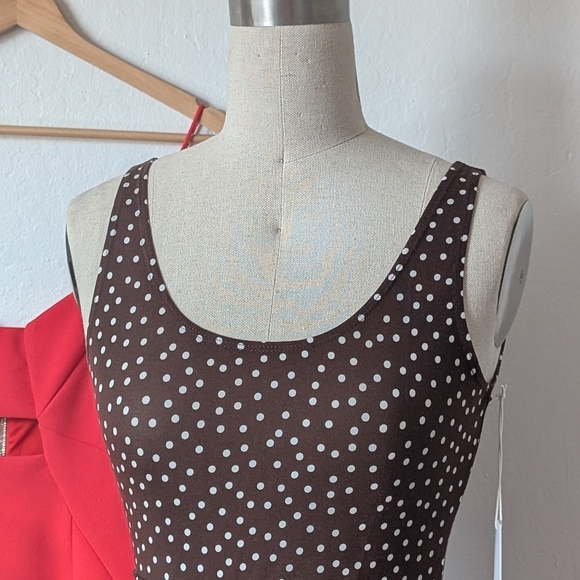 Reformation Dresses & Skirts - NWT Reformation Kaila Knit Wrap Midi Dress in Mocha with Polka Dots Size Small